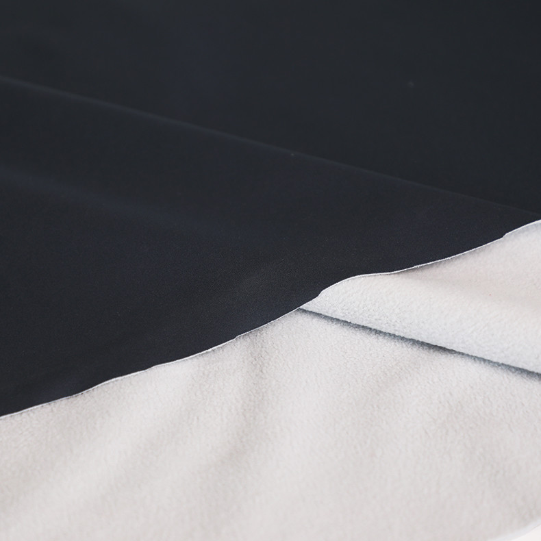 Bonded Black And White Home Textile Fabric 288F Jacquard Micro Polar Fleece
