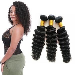 China Genuine Grade 8A Deep Wave Hair Bundles , Remy Deep Wave Hair Extensions wholesale