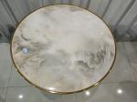 70cm 75cm Wrought Iron Coffee Table With Marble Top