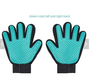 China Blue TPR Silicone Pet Grooming Brush Gloves 18*24CM on sale