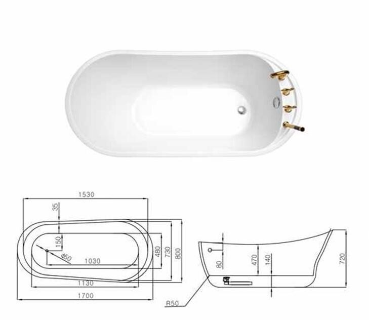 China good design luxury freestanding bathtub A18