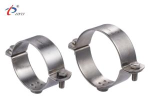 China Polished Stainless Steel 2.5mm Thickness Pipe Clamp With Nut wholesale