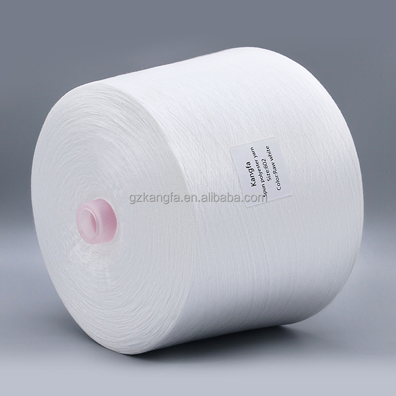 Manufacture Produce 1.25kg Raw White 60/2 Spun Polyester Yarn with Chemical Resistance