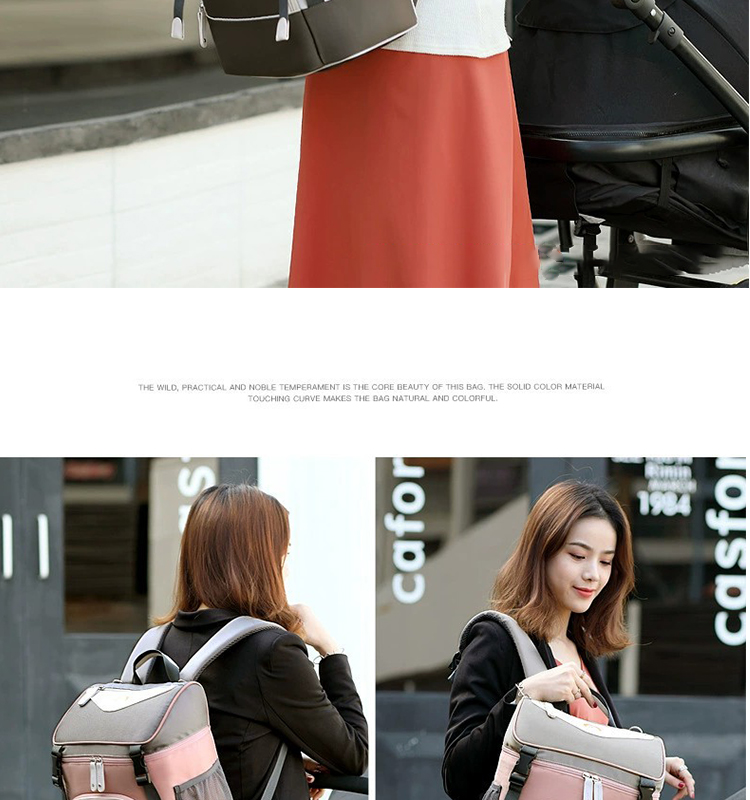 ISO9001 Softback Multifunction Travel Diaper Bag Backpack Water Resistant