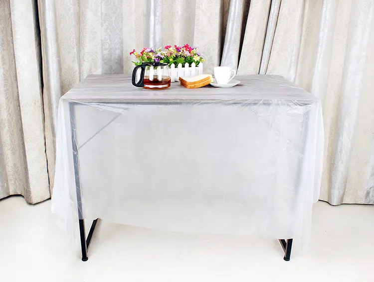 Plastic Disposable Table Cloths Covers, PE Material, Waterproof, Rectangular Heavy Duty, Custom Sizes Available, Pack of 10