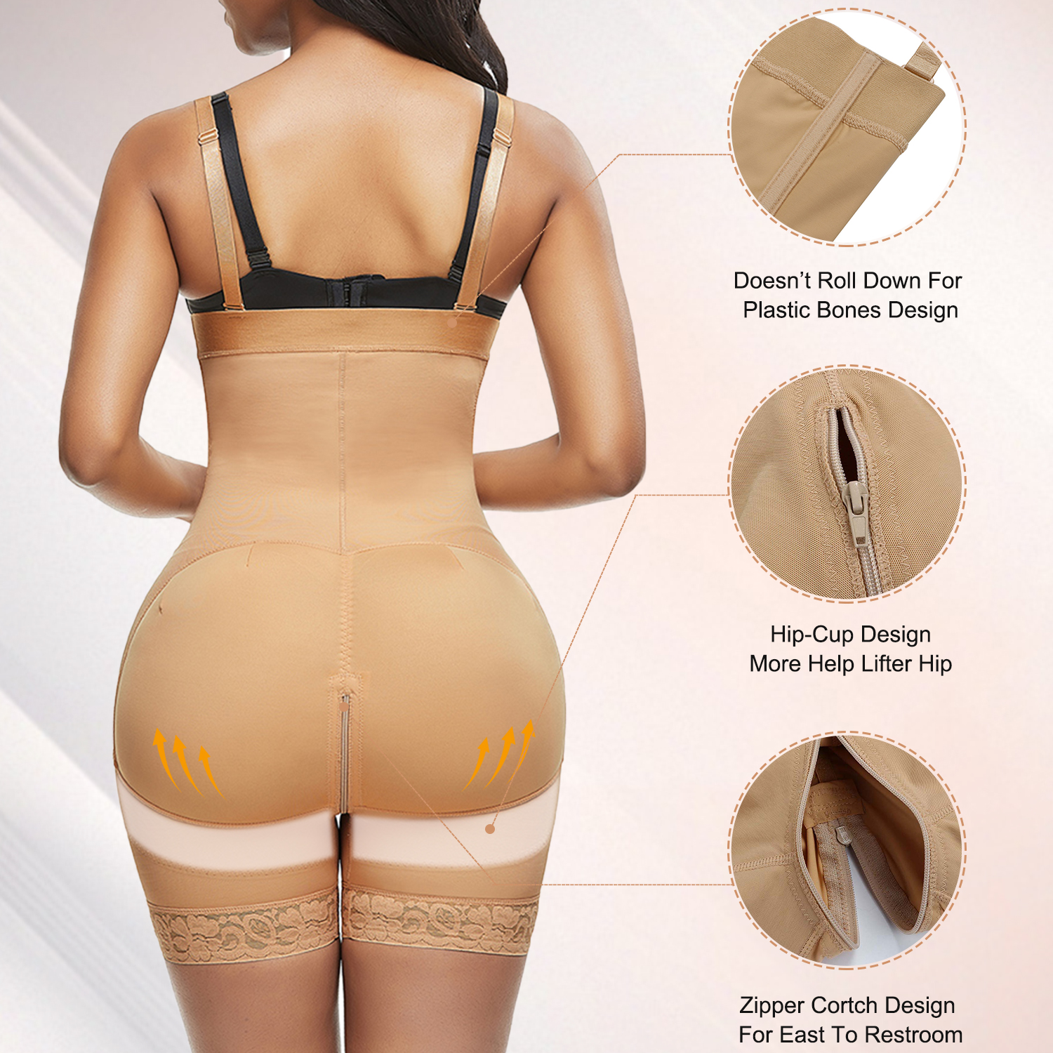Weaving method nonwoven 5XL HEXIN Colombian Shapewear for Post Surgery Butt Lifting