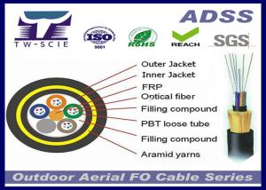 China Light Weight Self Supporting Aerial Fiber Optic Cable ,Aramid Yarn Aerial ADSS Fiber Cable wholesale