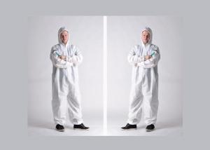 China Lightweight Disposable Body Suit , White Disposable Overalls Anti - Shrink wholesale