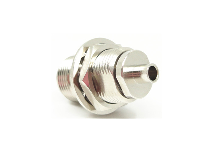 Female Nickel Plated N Type RF Connector Straight Bulkhead 50Ohm N-KYB3-2