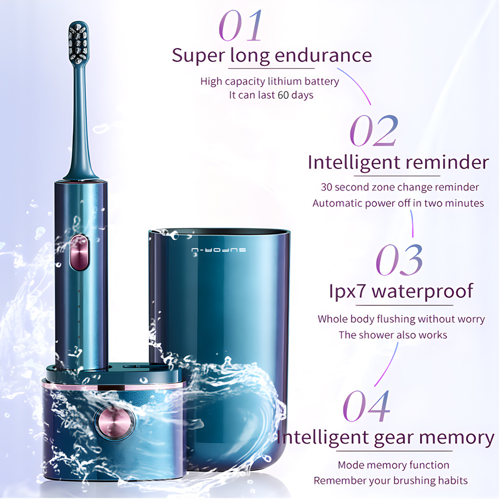 Quality UV Sterilized Oral Care Electric Toothbrush Rechargeable Q13 With Travel Mug