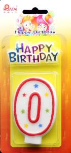 China FSC 0 Height 7.5cm Number Birthday Candles wholesale