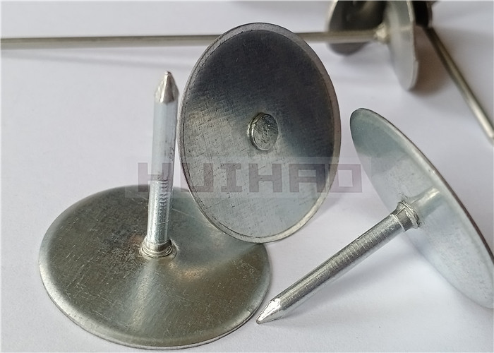 1" Galvanized Steel Cupped Head Weld Pins With Beveled Head For Duct Liner Stud Welding