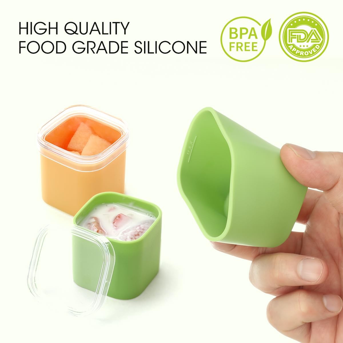 1.7 Inch Custom Extra Large Ice Cube Tray Colorful Silicone Ice Cube Moulds With Lid