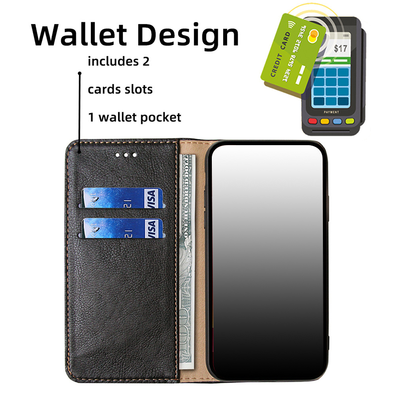 Wireless Charge Support PU Leather Phone Case for iPhone X XS XR 12 13 14 15 Pro Max