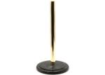 Upright Black Marble Stone Paper Towel Holder Round Metal Pole