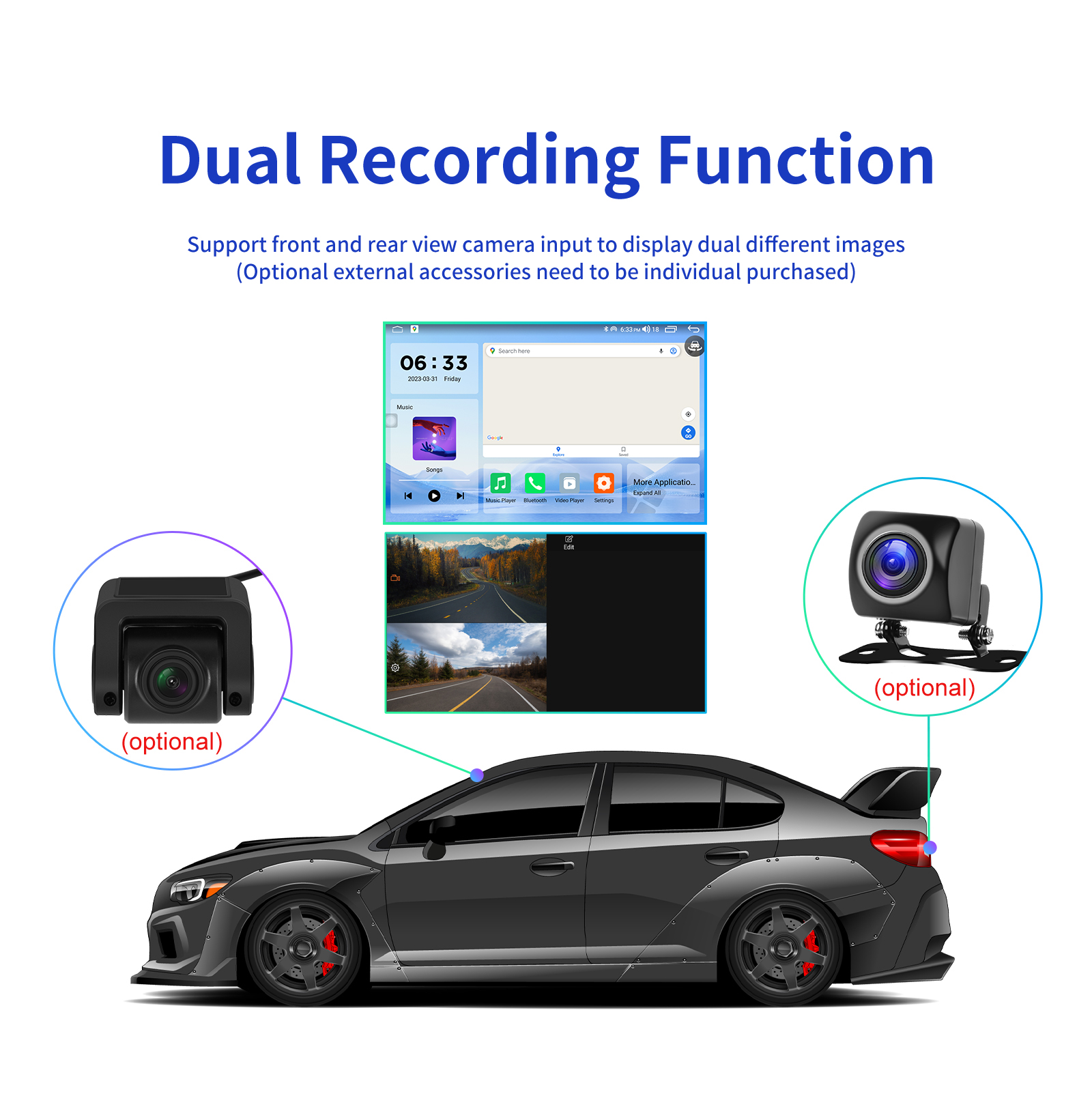 Universal Car 9''2Din Android Multimedia Player with Built-in Wireless CarPlay and GPS