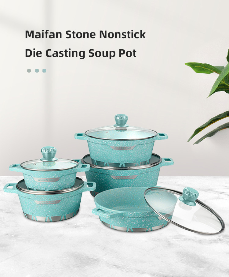 Wholesale 10 Pieces Cooking Pot Set Induction Non Stick Cookware Set Aluminium Kitchen Pot Set