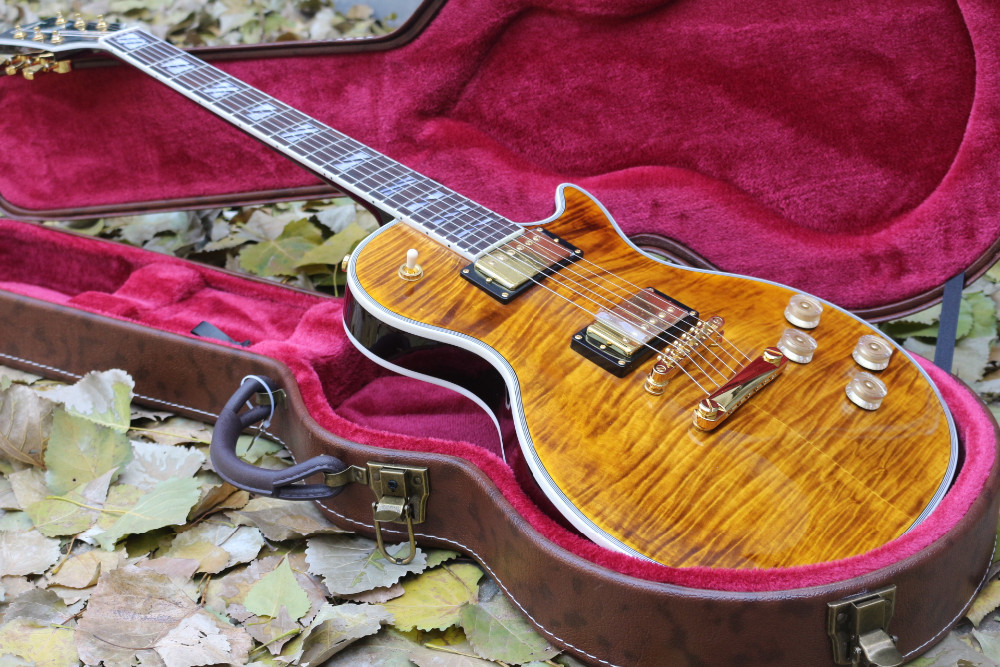 2017 supreme custom LP Electric Guitar double Tiger Flame Maple top golden hardware EMS free shipping