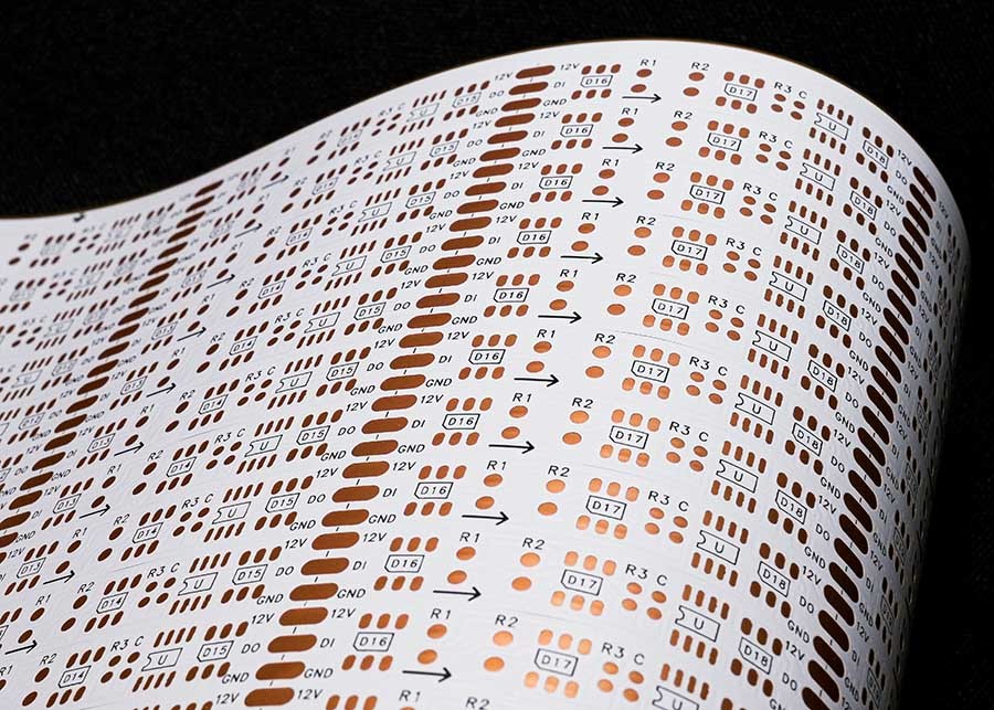 Double Sided 5050 LED Strip Circuit Board Flexible With 30 LED Light White Film FPCB