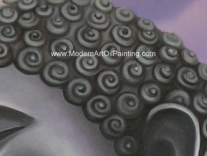 Abstract Art Oil Painting Thai Oil Painting on Canvas Buddha Wall Art Painting Decor Jane Style