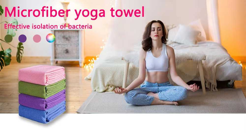 Custom Logo Anti Slip Tie Dye Printed Plastic Suede Microfiber Yoga Mat Towels