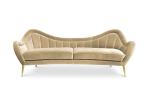 new design luxury velvet fabric lounge popular 3 seat stainless steel sofa for