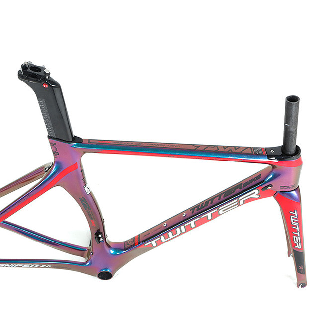RoHS Certified Carbon Road Bike Frame 51cm With Holographic Color