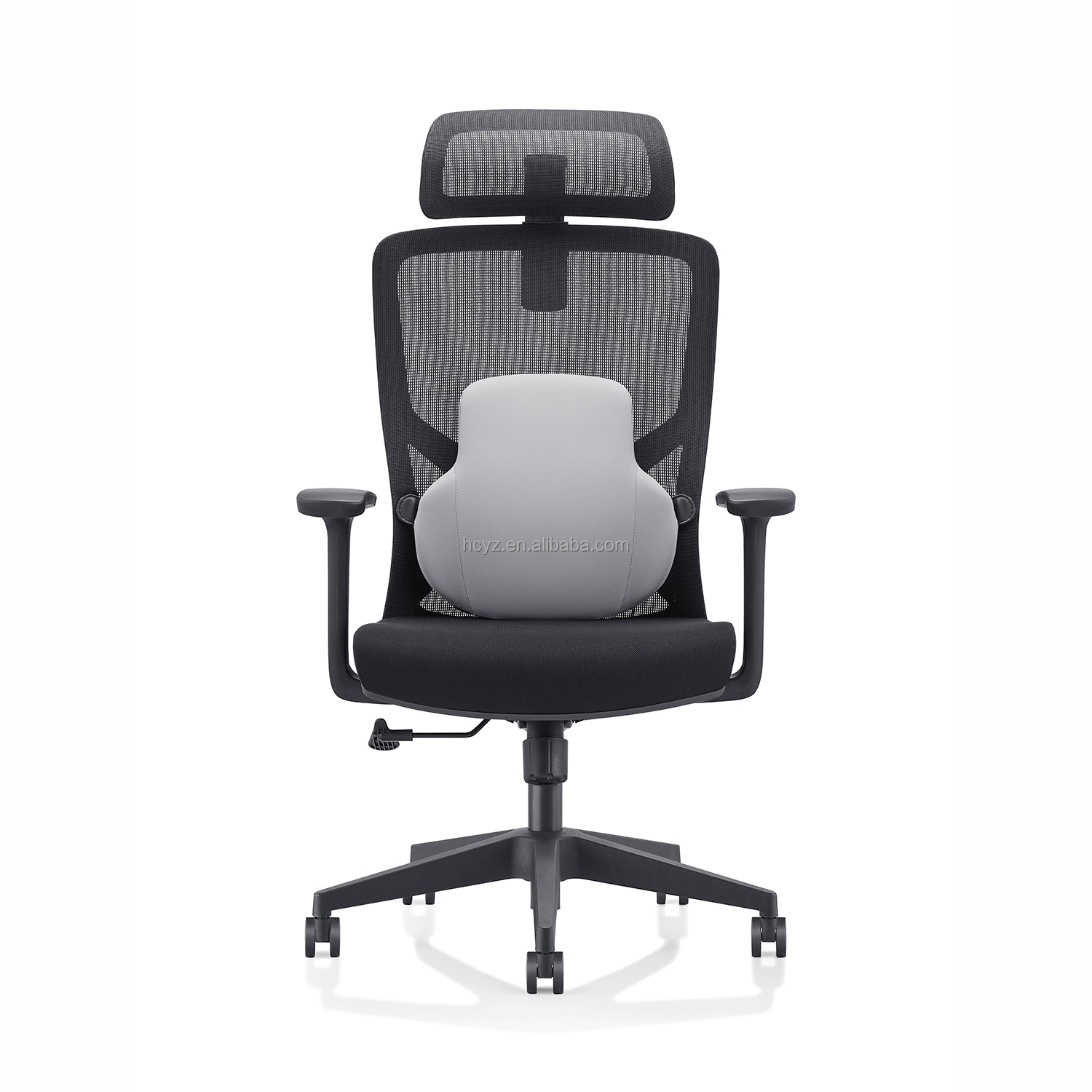 High Black Mesh Fabric Office Chair with Lumbar Support and BIFMA Standard Certificate