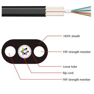 China GYFXTBY FRP Cable 2 4 6 8 12 Core Flat Type Outdoor Fiber Optical Cable wholesale