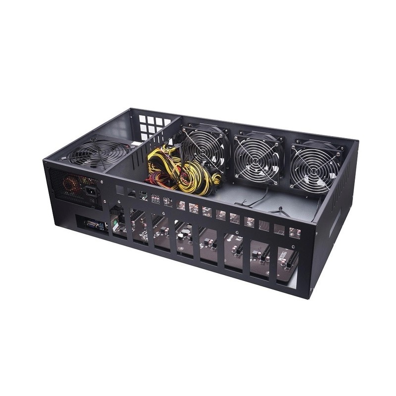 240MH/S GPU Mining Rig 8 GPU 6U GPU Server Case With 4 High Power Fans