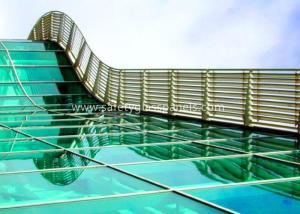 China 6.38-25.52mm PVB Laminated Security Glass , Blue Laminated Architectural Glass wholesale