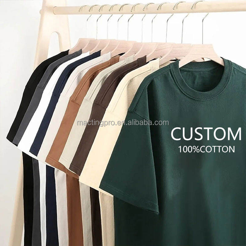 Custom Puff Printed Logo T-shirt in 250 Gsm Heavy Weight Cotton for Unisex Streetwear