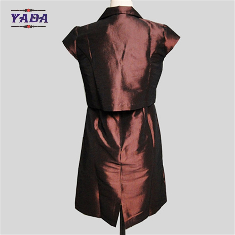 Ladies autumn fashion top + vest two piece vintage o-neck simple model summer dress for sale