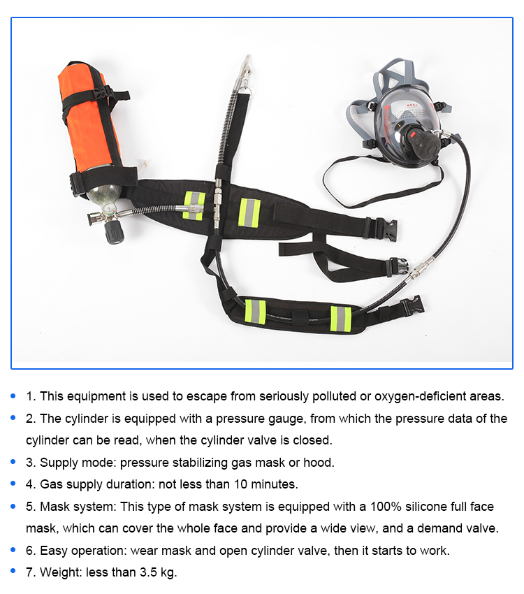 3L Emergency Escape Breathing Device Portable KL99 with Flame Resistance