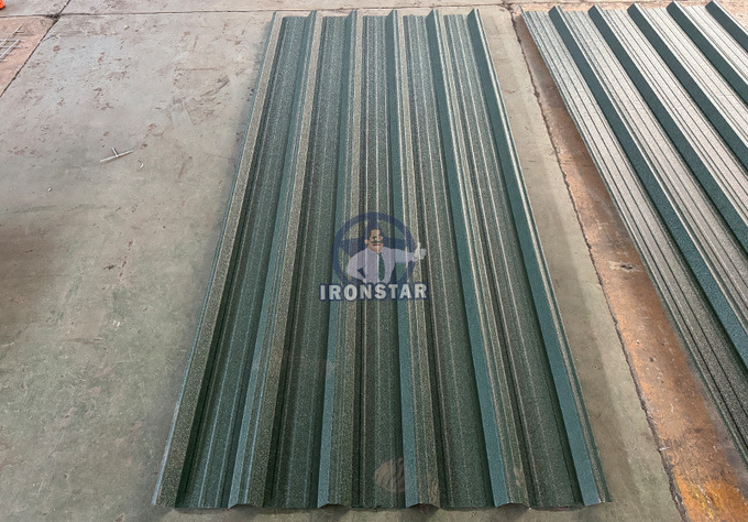 6 rib trapezoidal and 6 rib bamboo tile double layer roll forming machine in Romania 2 layer roll forming machine