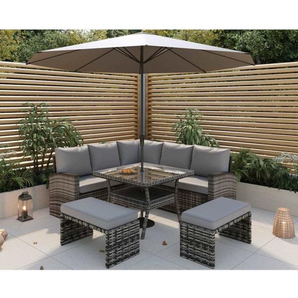 PE Rattan All Weather Garden Furniture Set Leisure Outdoor Corner Sofa Lounge