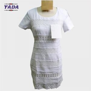 China Hollow out collar white short sleeve print fashion girls one piece dress dresses women sexy made in China wholesale