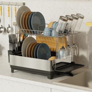 China Rectangle Stainless Steel Detachable Dish Rack For Organizing wholesale