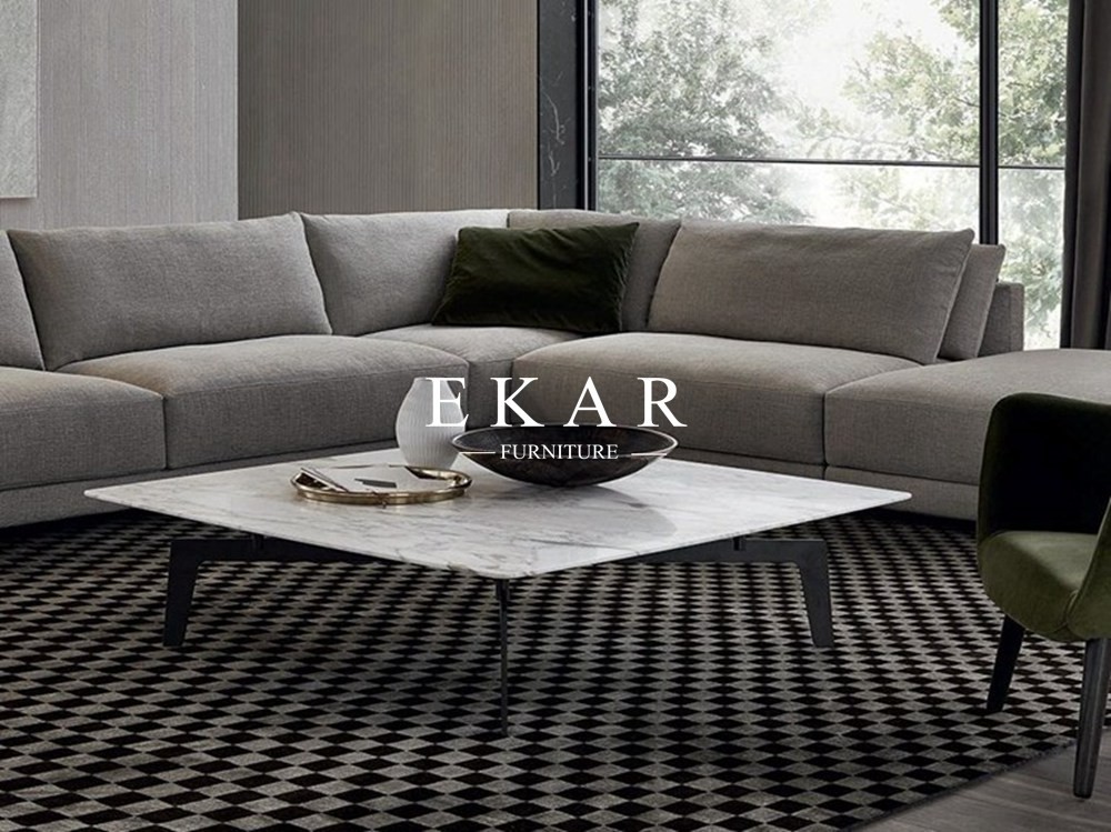 Contemporary Square Modern Marble Coffee Table