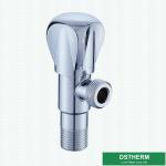 Chromed Wall Mounted Toilet Water Stop 90 Degree Round Handle Quick Open