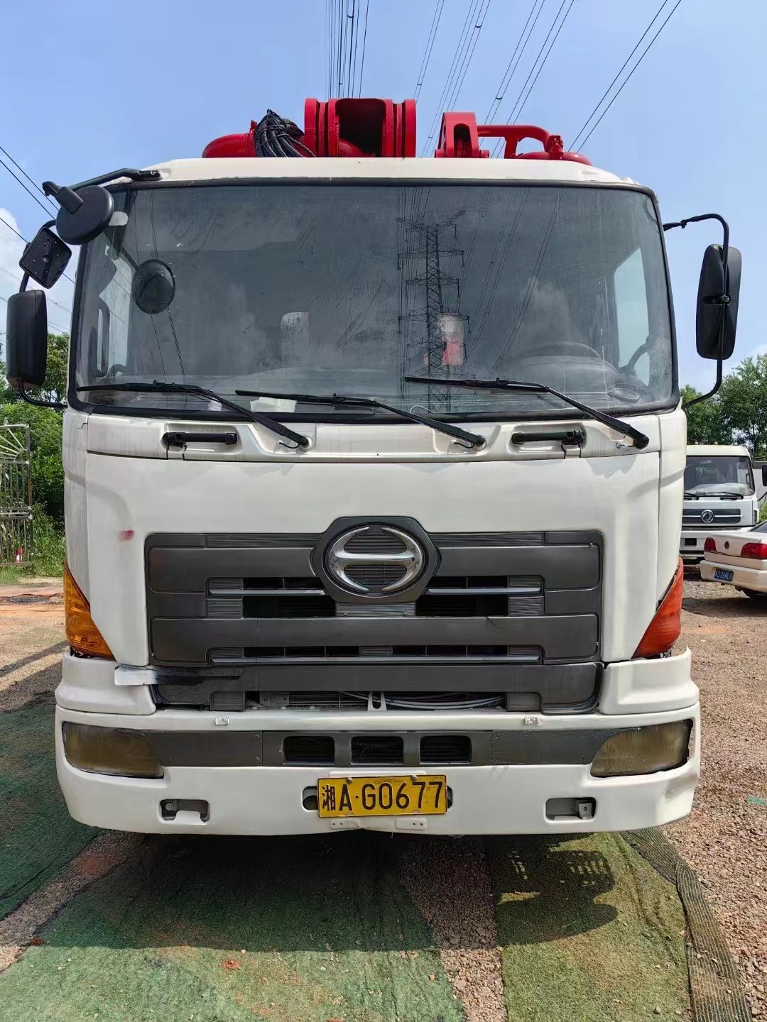 In 2012 Sany HINO Chassis 46 Meter Concrete Pump Truck 5 Cylinders And 5 Masts