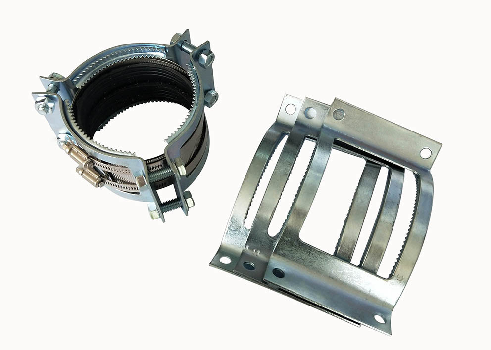 Stable Pressure Heavy Duty Pipe Clamps Galvanized Steel Grip Collars Coupling With Teeth