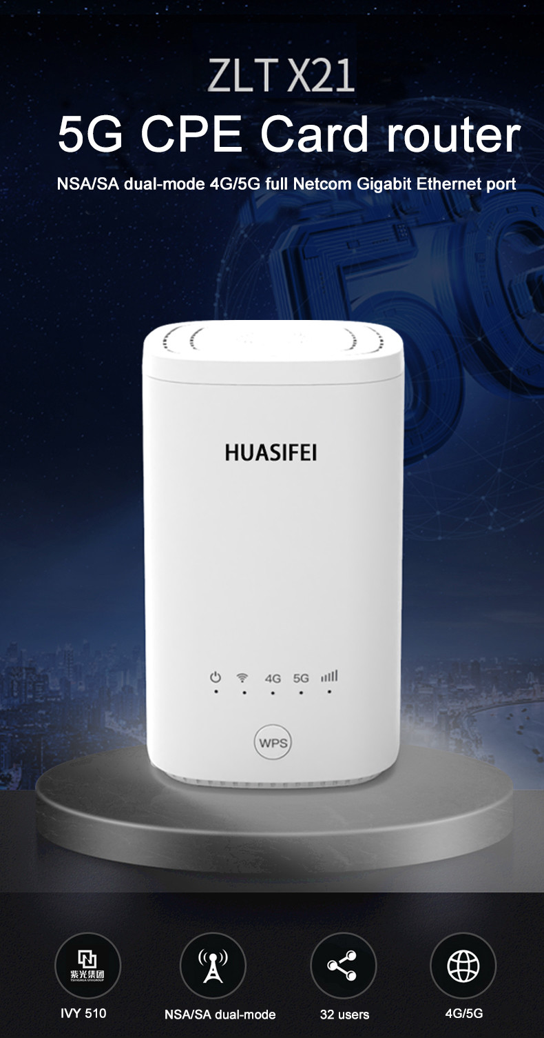 Dual Band X21 Cpe Lte Router Wifi Indoor NSA+SA Gigabit Port
