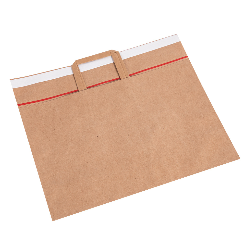 Custom Printed Biodegradable Kraft Paper Bags With Handle for Coffee Bake Shopping