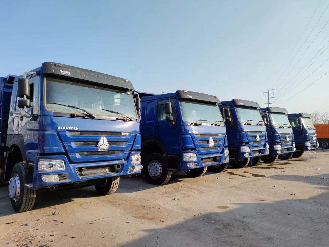 blue Dump Truck Sinotruck HOWO 6*4 Right Driving Dump Truck Secondhand Truck 10tires