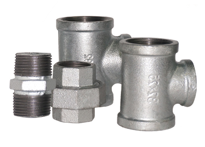 EN 10242 Standard 3/4 Inch Plumbing Union Fitting GI Equal Tee Beaded Type