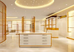 China Luxury Stainless Steel Store Display Fixtures For Women Clothing Shop wholesale