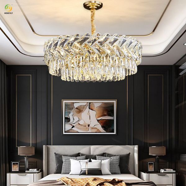LED K9 Luxury Crystal Pendant Light Contemporary Classic Hotel Villa Decorative