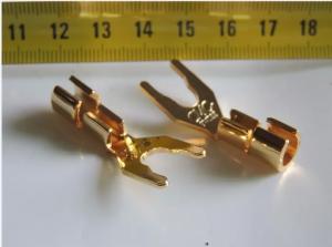 China 24K Y Spade Nakamichi Banana Plugs Connector For Speaker Cable Wire wholesale