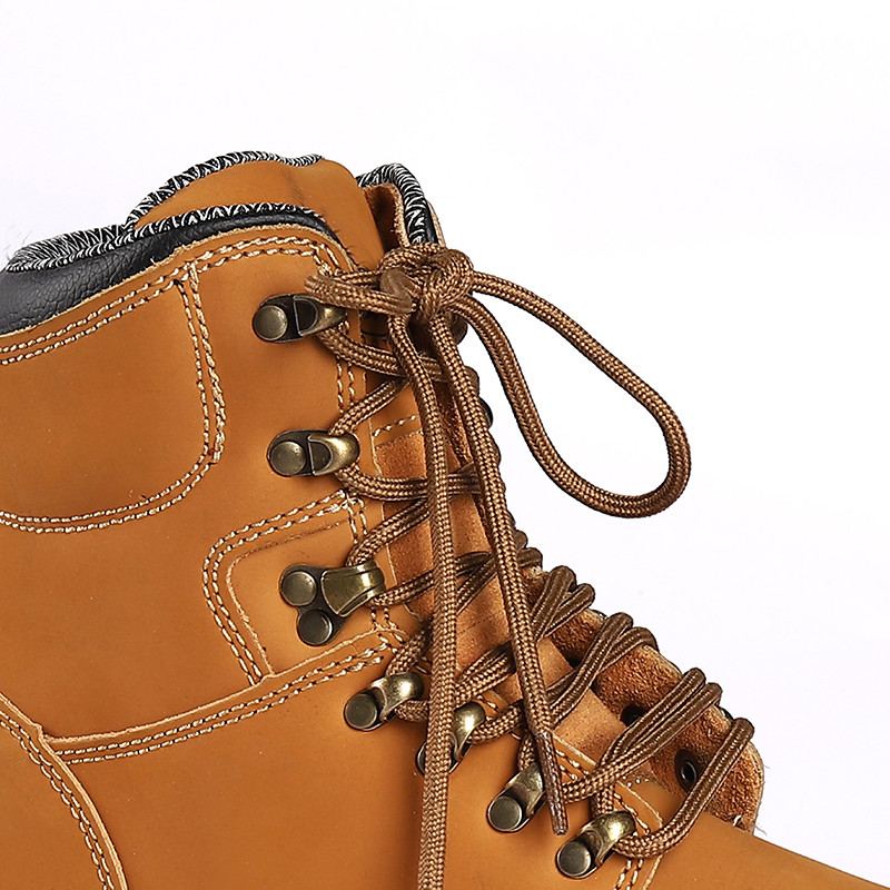 Factory Workshop Waterproof Slip Resistant Work Boots Cowhide Anti Puncture Material